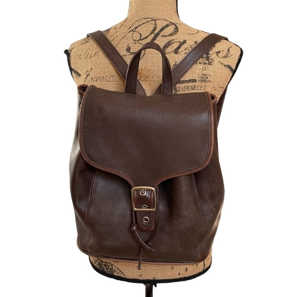 Coach Vintage Brown Leather Buckle Backpack 9064 - Picture 1 of 13
